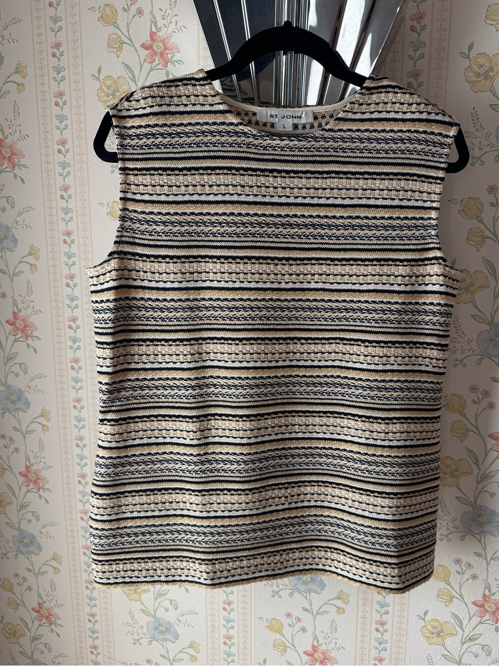 St. John striped knit top